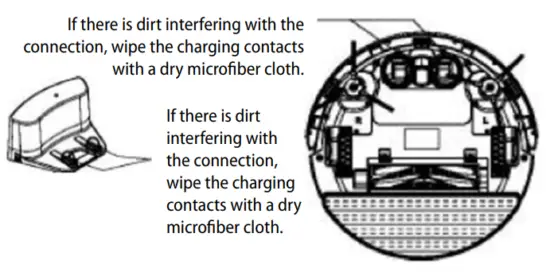 Lauben 26BB Robot Vacuum Pet - charging contacts