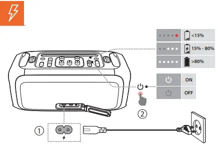 JBL Portable Party Speaker Built Light Fully charge the speake