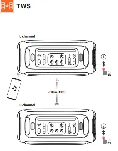 JBL Portable Party Speaker Built Light tws