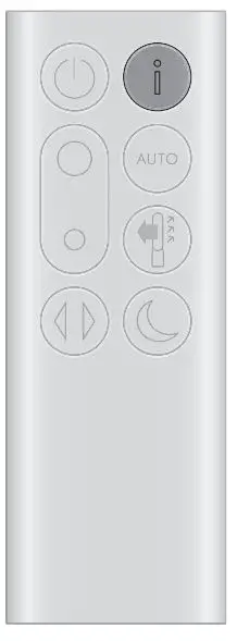 dyson Purifier Cool User Manual - remote control with the information button
