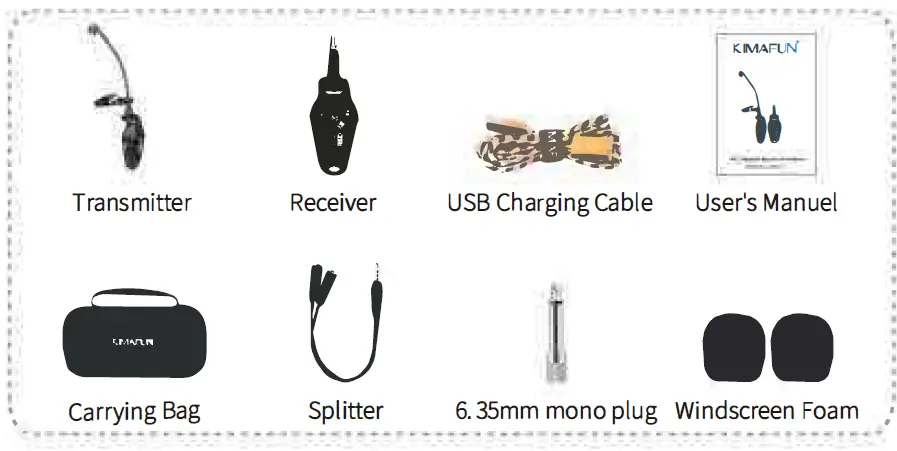 Shenzhen Jhc Electronics KMU208 UHF Instrument Microphone FIG 1