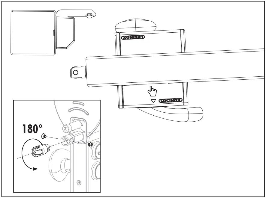 Turn the rollerbolt to match the closing direction