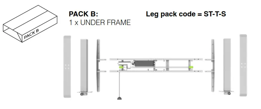dams Elev82 Mono Single Desk - pack Bb