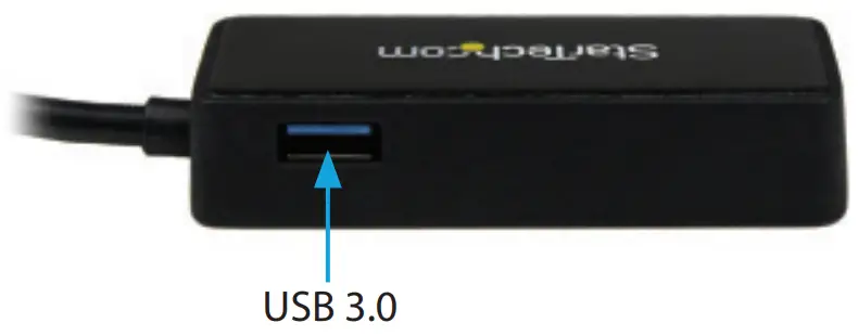 StarTech com USB31000SPTW USB 3.0 to Gigabit Ethernet Adapter with USB Port - Side View