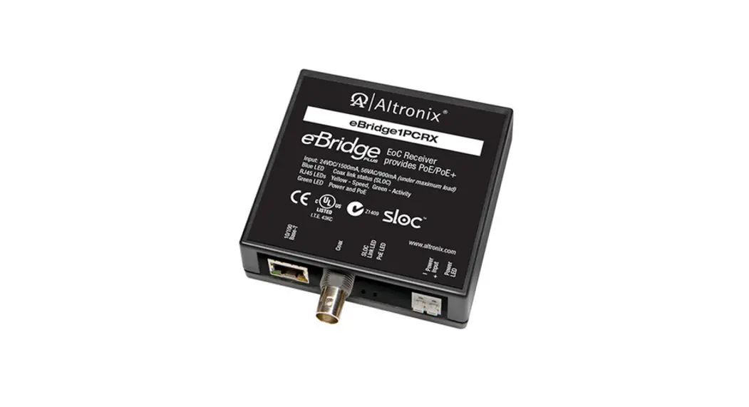 Altronix Ebridge1pcrtx Ip And Poe Plus Over Coax Solution Installation Guide