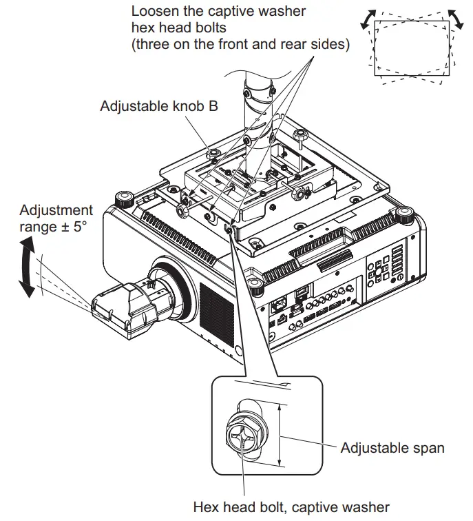 Panasonic ET PKD130H Ceiling Mount Bracket - Adjustable knob B