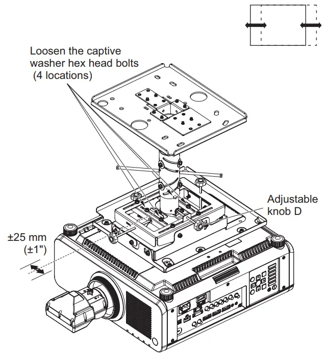 Panasonic ET PKD130H Ceiling Mount Bracket - horizontal slide
