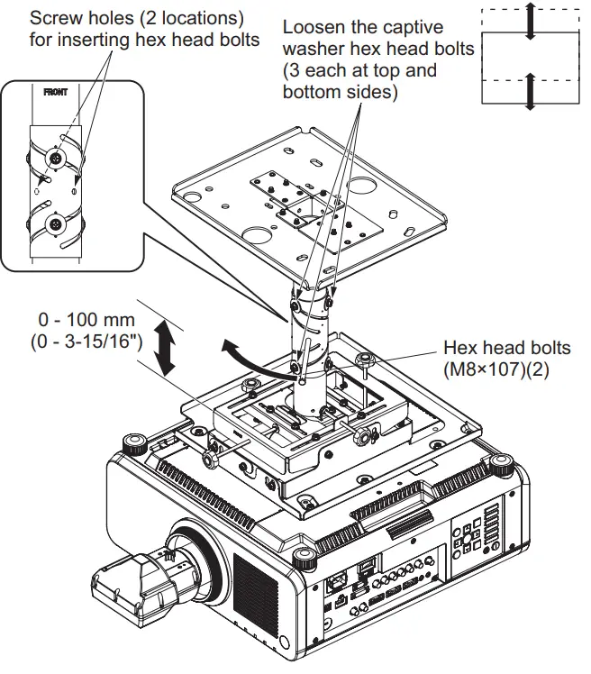 Panasonic ET PKD130H Ceiling Mount Bracket - vertical slide