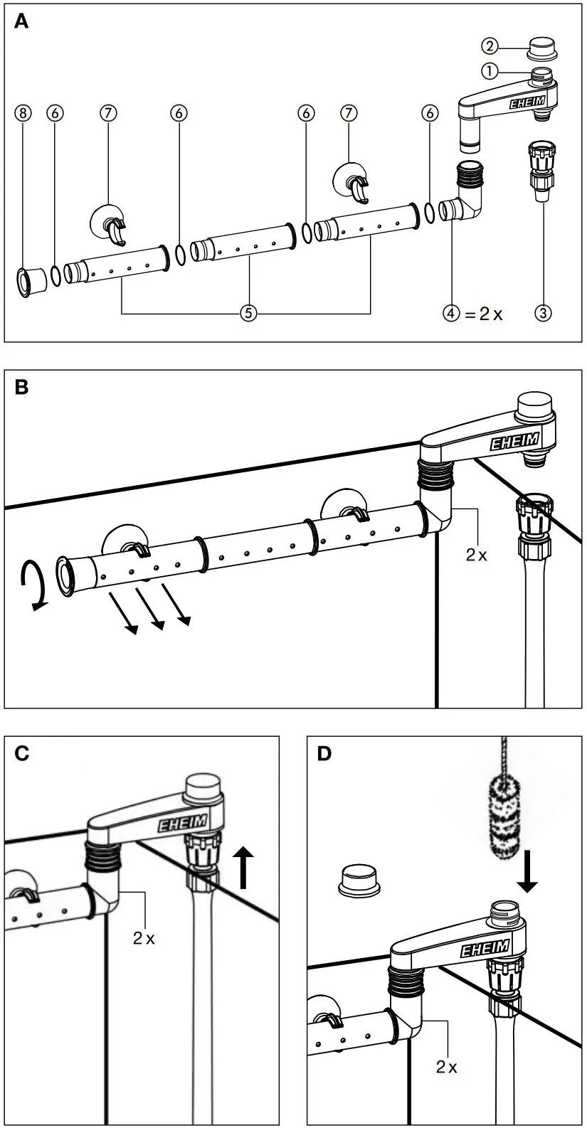 EHEIM 4004310 Installation Set 2 12-16mm Spray Bar - Figure 2