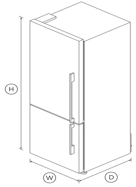 FISHER PAYKEL RF402BLXFD5 Freestanding Refrigerator - Depth