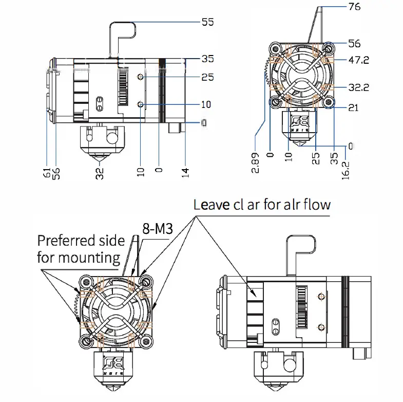 BIQU H2 Direct Extruder Kit fig (2)
