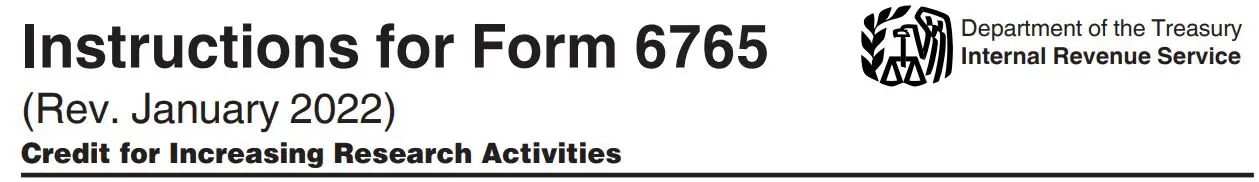 Internal Revenue Service Form 6765 Instructions