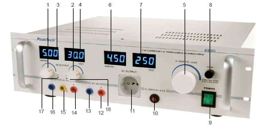 PeakTech 2235 Laboratory AC Power Source DC Power Supply 1