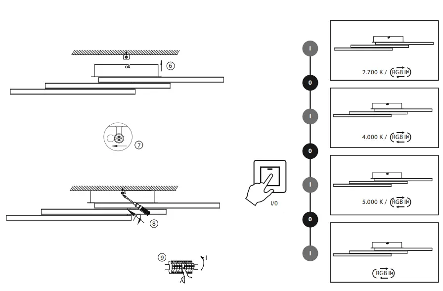LeuchtenDirekt 14636-55 Felix60 RGB Rainbow LED Ceiling Light 3