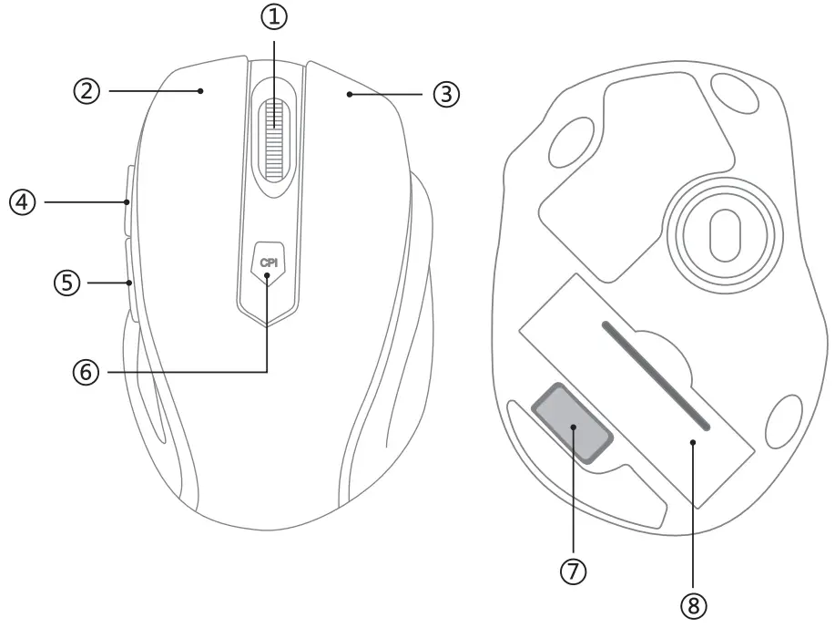 LODVIE Wireless Mouse for Laptop 2400 DPI Wireless Computer Mouse with 6 Buttons fig