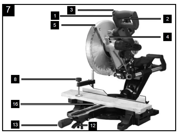 scheppach HM140L Sliding Cross Cut Mitre Saw FIG 10
