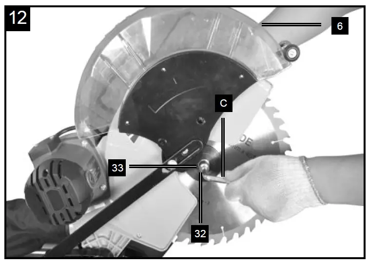 scheppach HM140L Sliding Cross Cut Mitre Saw FIG 14