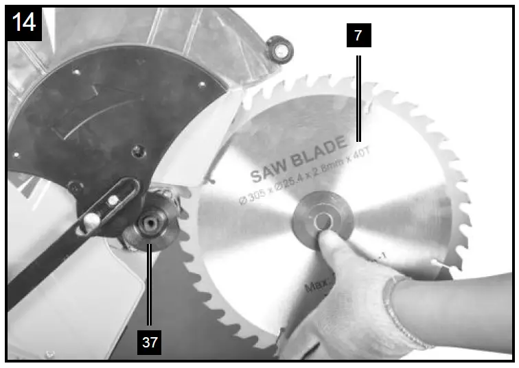 scheppach HM140L Sliding Cross Cut Mitre Saw FIG 16