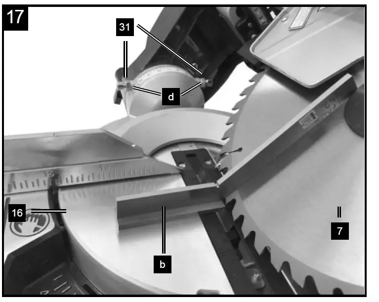 scheppach HM140L Sliding Cross Cut Mitre Saw FIG 19