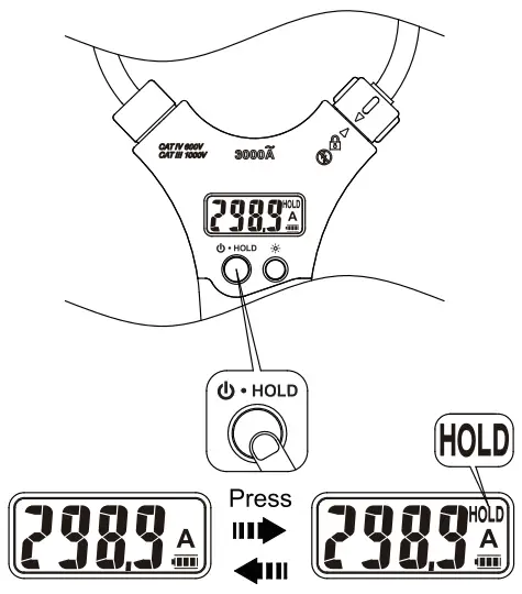 KPS DCM4010FLEX Flexible Current Probe Meter - Data Hold