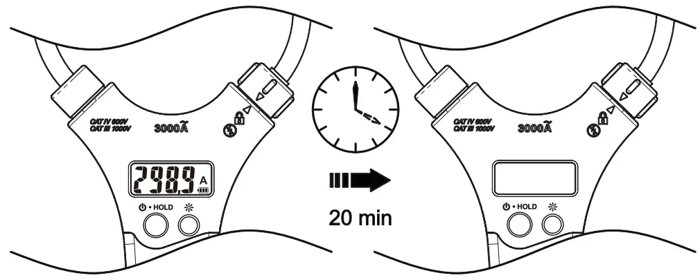 KPS DCM4010FLEX Flexible Current Probe Meter - Power off Function