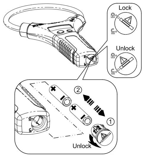 KPS DCM4010FLEX Flexible Current Probe Meter - Replacing Batteries