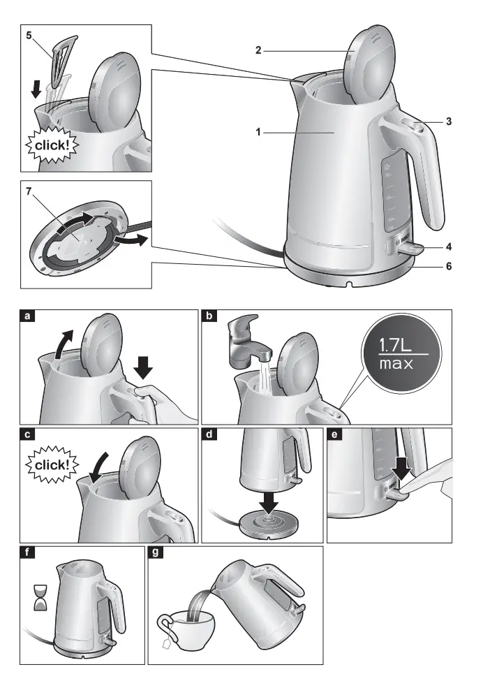 BOSCH TWK6A Electric Kettle - Fig 1