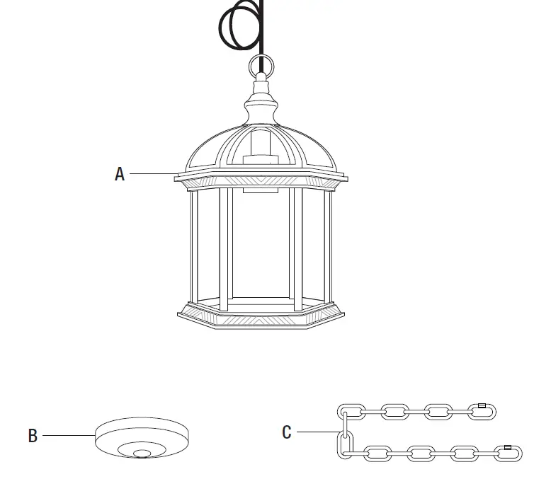 HAMPTON BAY 4183 RT Wickford 1-Light Outdoor Pendant 3