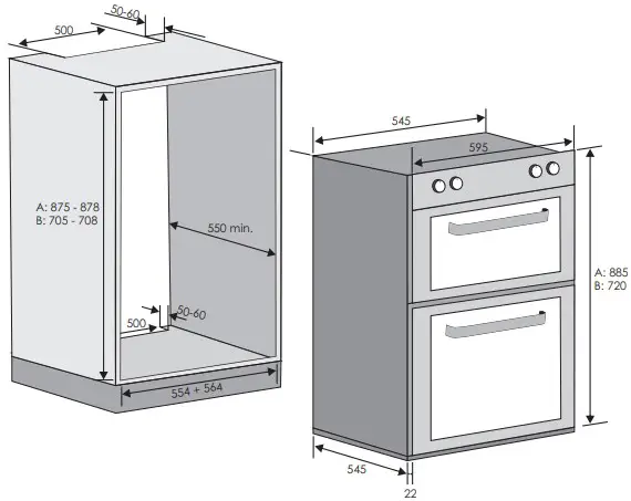 OVEN FITTED BETWEEN FURNITURES