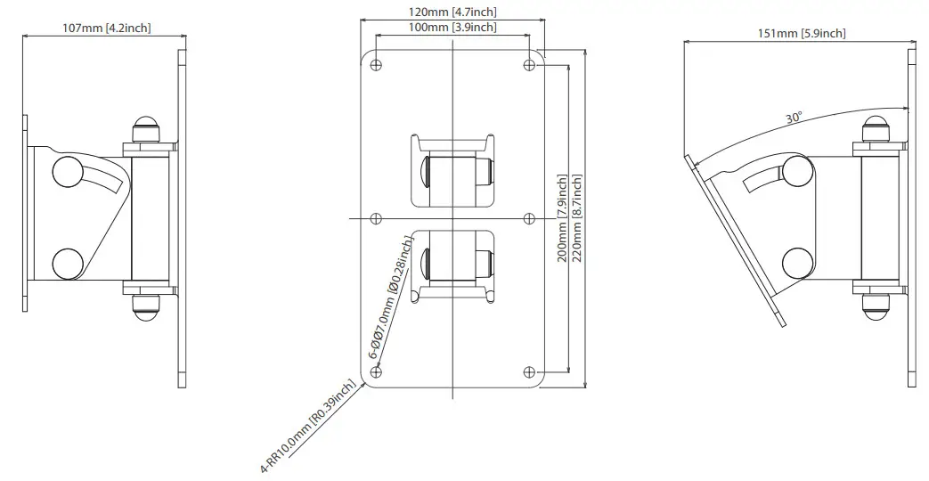 TANNOY VX 8 Loudspeakers Multi Angle Wall Mount Bracket -2