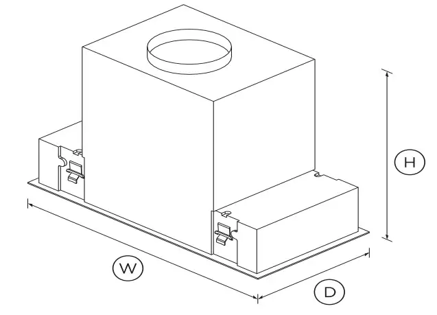 FISHER PAYKEL HPB6028-1 60cm Integrated Insert Rangehood - DIMENSIONS