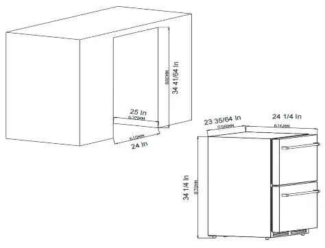 THOR TRF24U 24 Inch Indoor Outdoor Refrigerator Drawer - fig5