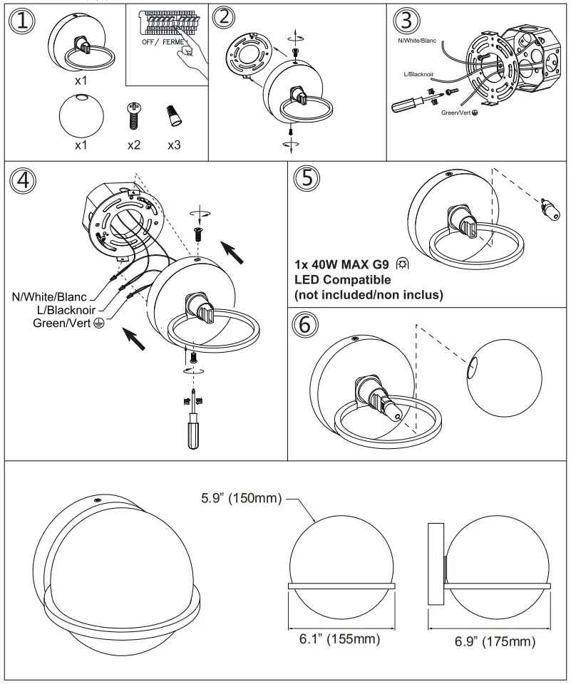 Dainolite SOF 61W Sofia 6 Inch W 1 Light Aged Brass Modern Contemporary LED Wall Sconce