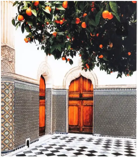 YHD 3120103 Orange Veranda Photo by Veronica Olson Printed on Tempered Glass