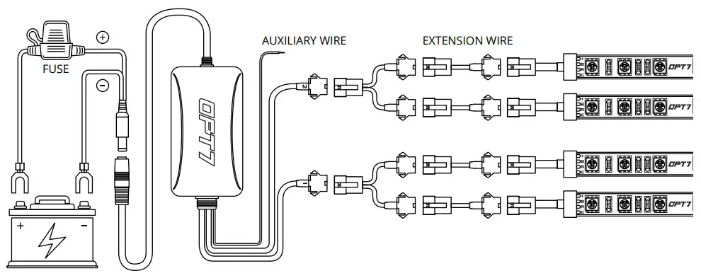 OPT7 LIGHTING AURA PRO Single Row Wheel Well LED Lighting Kit - fig 3
