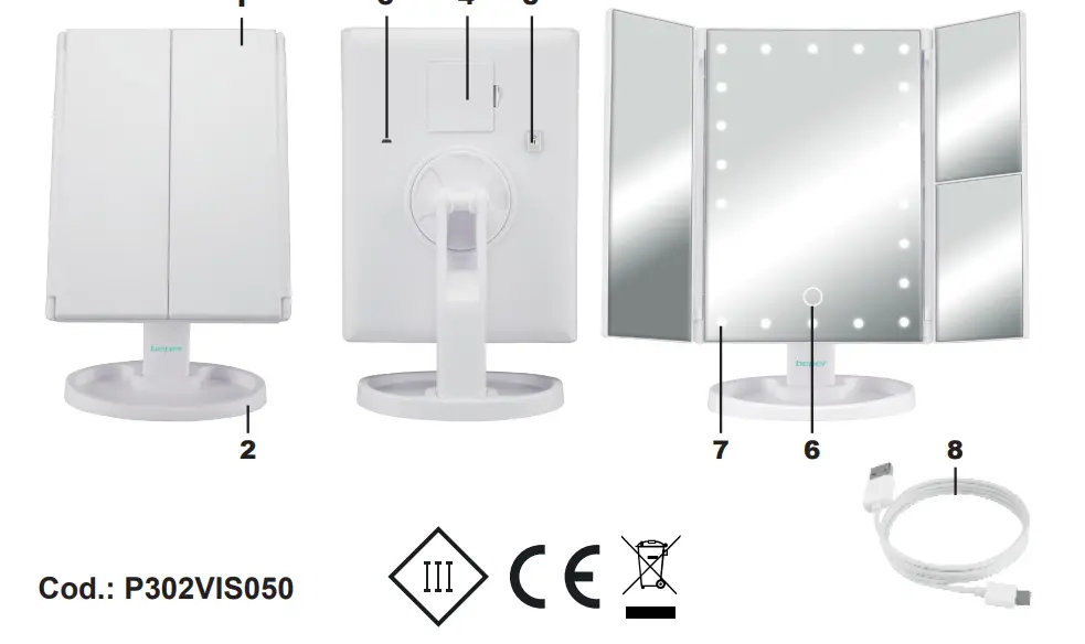 beper-P302VIS050-LED-Light-Mirror-FIG-1