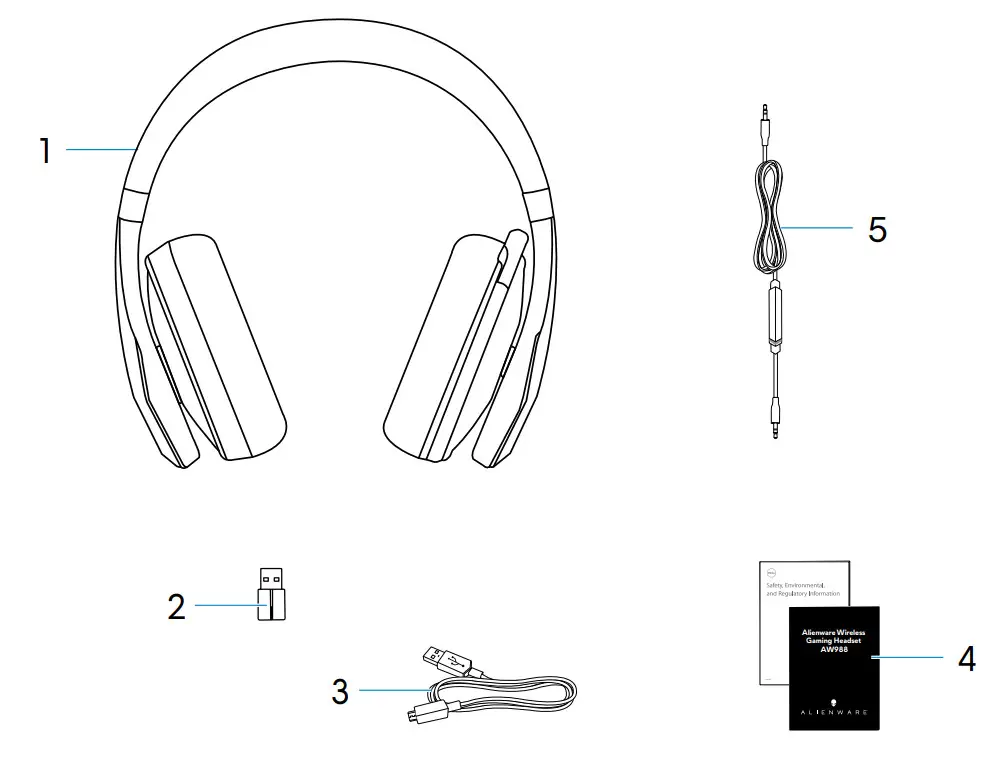 DELL Alienware Wireless Gaming Headset AW988 -box