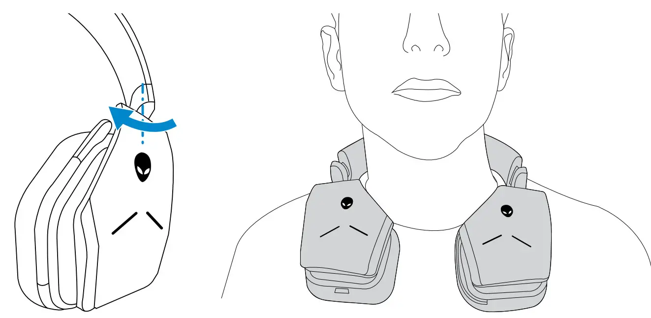 DELL Alienware Wireless Gaming Headset AW988 - easier storage