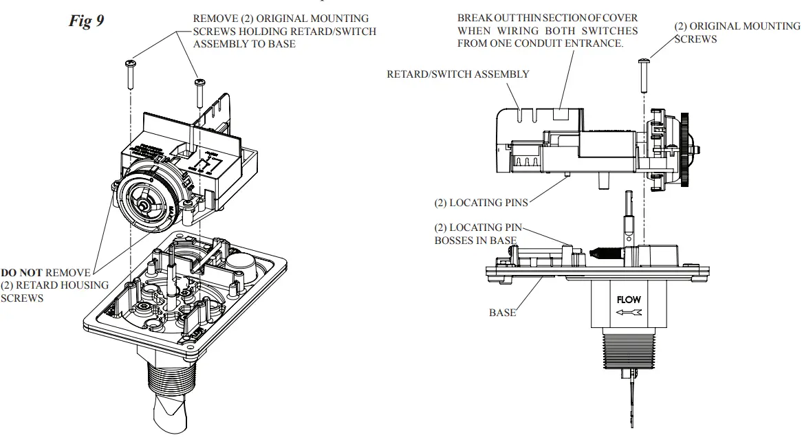 POTTER VSR S Series Waterflow Alarm Switch for Small Pipe - LOCATING PINS