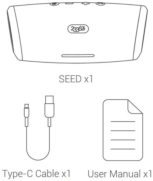 233621 SEED Wireless Portable Bluetooth Speaker - PACKAGING LIST