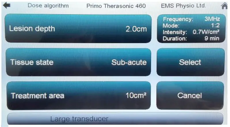 Ultrasound Dose Algorithm