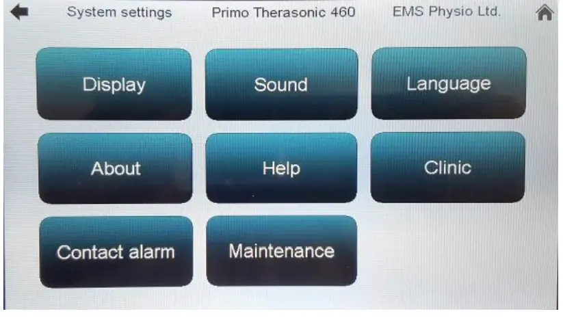 System Settings Menu