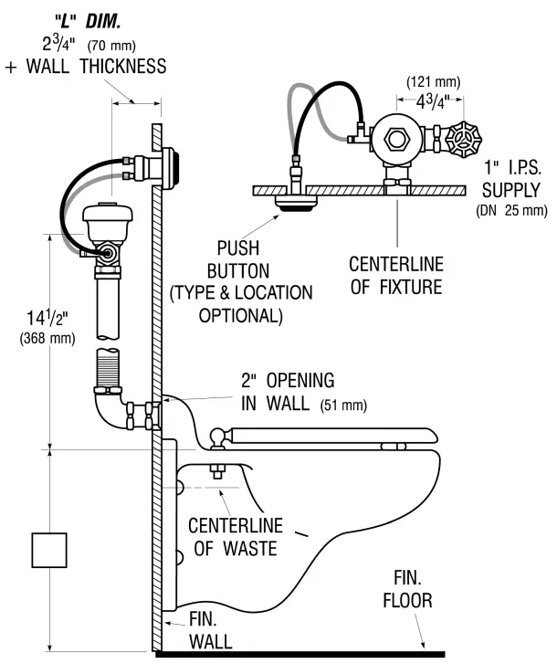 SLOAN 3787911 Manual Specialty Flushometer - compliant fixture