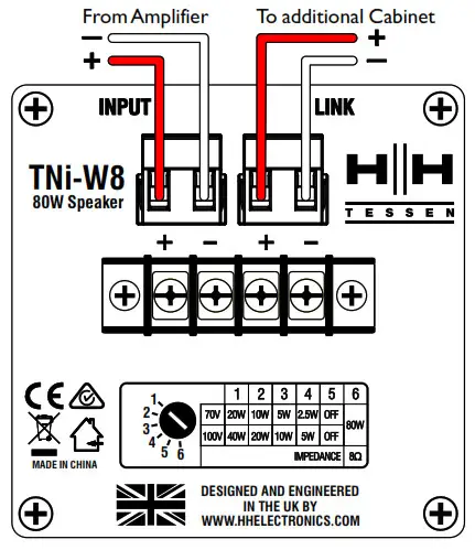 HH ELECTRONICS TNi-W4 Wall Mounted Loudspeaker - EUROBLOCK CONNECTION 1