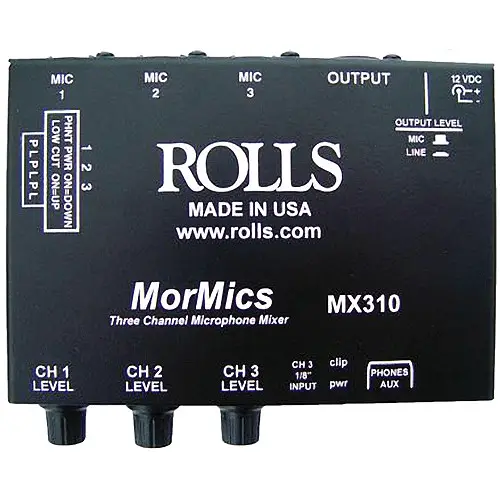 ROLLS MX310 3-Channel mono Mic Mixer