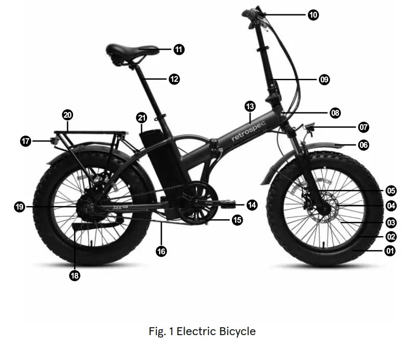 retrospec 210000007135 Jax Rev Folding Bike - Assistance Bicycle Components
