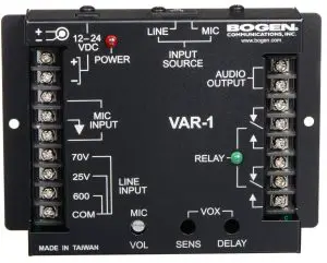 BOGEN VAR1 Voice-Activated Relay