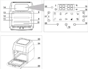 VITINNI GLA 1003 12Ltr Digital Air Fryer with Atainless Steel Trim - fig