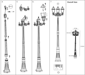 QAZQA Capital 103218 103219 Classic Lantern Antique IP44 3 Lights - fig4