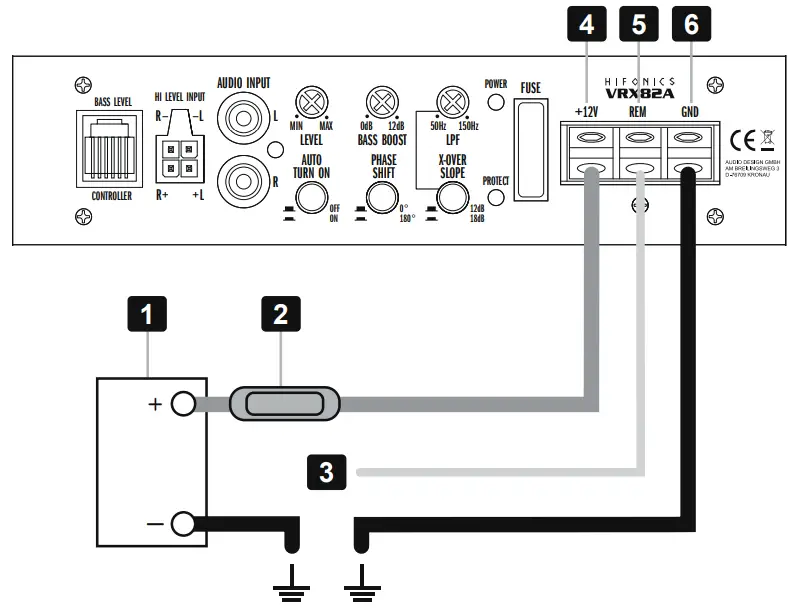 HIF-NICS Active Subwoofer System VRX82A - CONNECTION